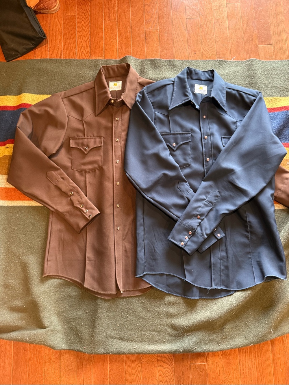 Two Dickson-Jenkins Polyester Western Pearl Snap Shirts (2!)